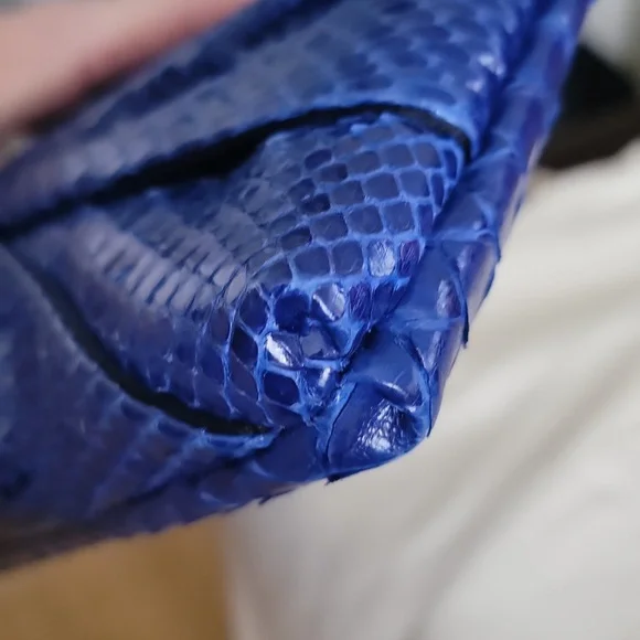 Valentino Blue Snakeskin Clutch - Picture 11 of 13